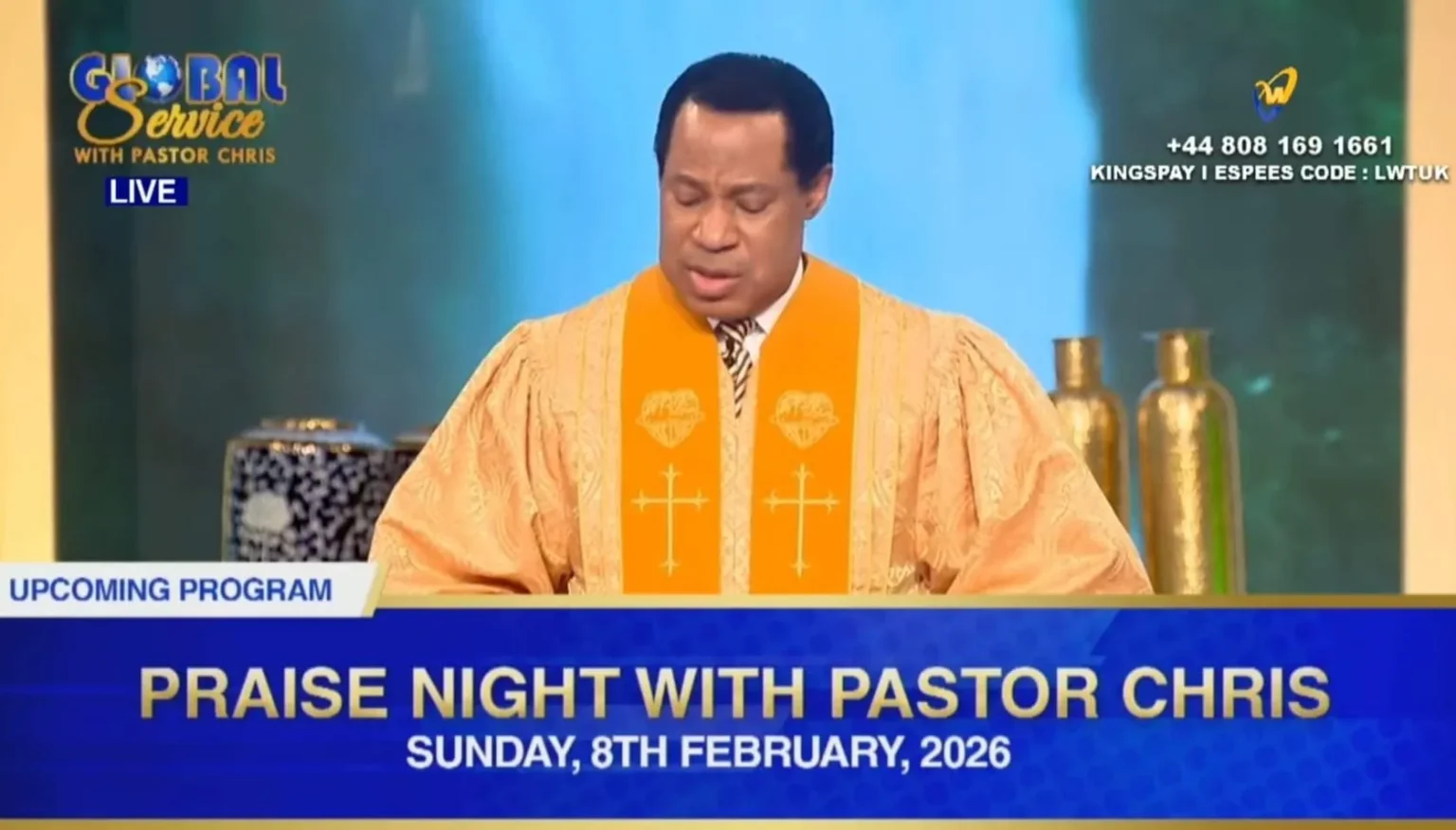 PRAISE NIGHT WITH PASTOR CHRIS – February 8th