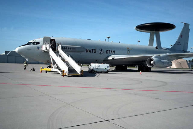 NATO SURVEILLANCE PLANE IN LATVIA